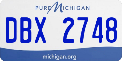 MI license plate DBX2748