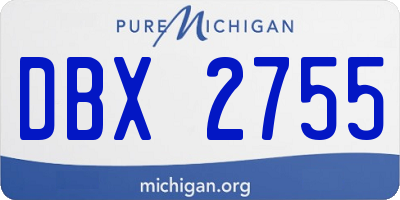 MI license plate DBX2755