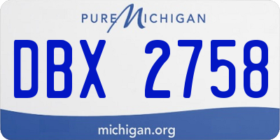 MI license plate DBX2758