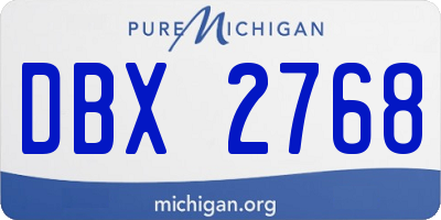 MI license plate DBX2768