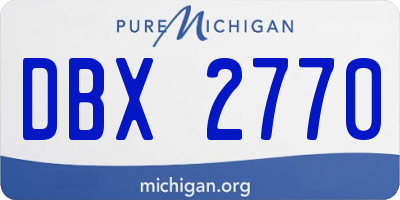MI license plate DBX2770
