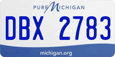 MI license plate DBX2783