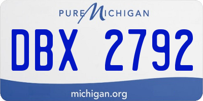 MI license plate DBX2792