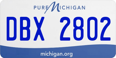 MI license plate DBX2802