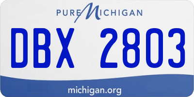 MI license plate DBX2803