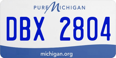 MI license plate DBX2804