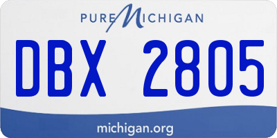 MI license plate DBX2805