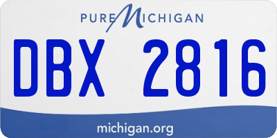 MI license plate DBX2816