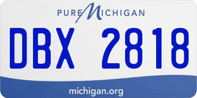 MI license plate DBX2818