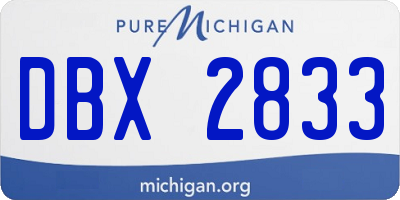 MI license plate DBX2833