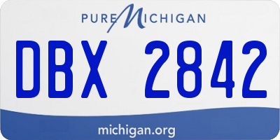 MI license plate DBX2842