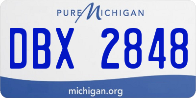 MI license plate DBX2848