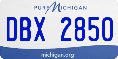 MI license plate DBX2850