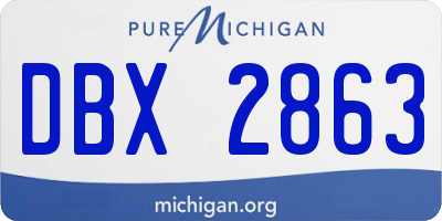 MI license plate DBX2863
