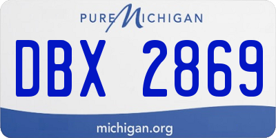 MI license plate DBX2869