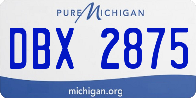 MI license plate DBX2875