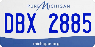 MI license plate DBX2885