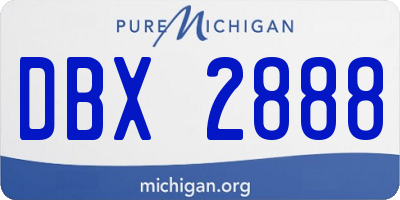 MI license plate DBX2888