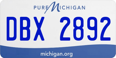 MI license plate DBX2892