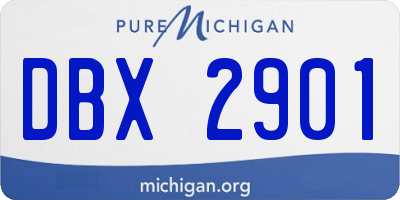 MI license plate DBX2901