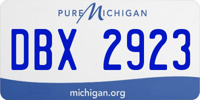 MI license plate DBX2923