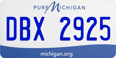 MI license plate DBX2925