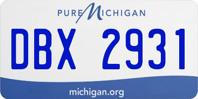 MI license plate DBX2931
