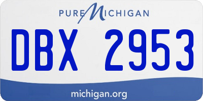 MI license plate DBX2953