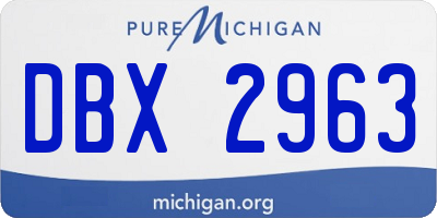 MI license plate DBX2963