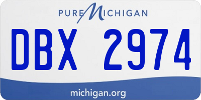 MI license plate DBX2974