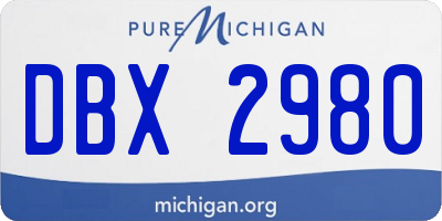 MI license plate DBX2980