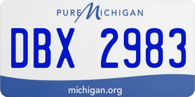 MI license plate DBX2983