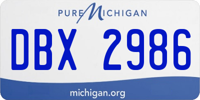 MI license plate DBX2986