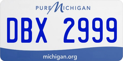 MI license plate DBX2999
