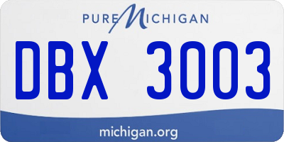 MI license plate DBX3003