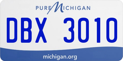MI license plate DBX3010