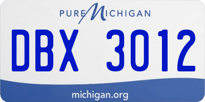 MI license plate DBX3012