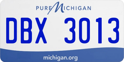 MI license plate DBX3013