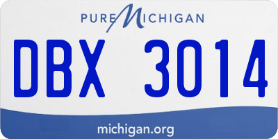 MI license plate DBX3014