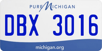 MI license plate DBX3016
