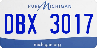 MI license plate DBX3017