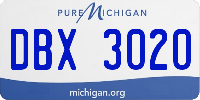 MI license plate DBX3020