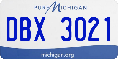MI license plate DBX3021