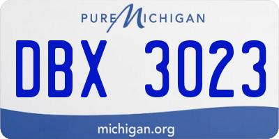 MI license plate DBX3023