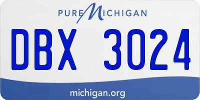 MI license plate DBX3024