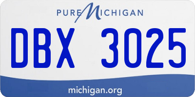 MI license plate DBX3025