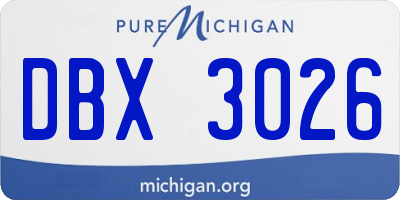 MI license plate DBX3026