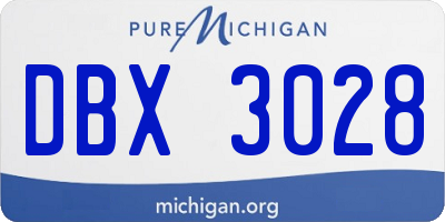MI license plate DBX3028