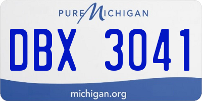 MI license plate DBX3041