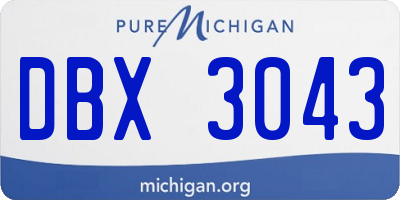 MI license plate DBX3043